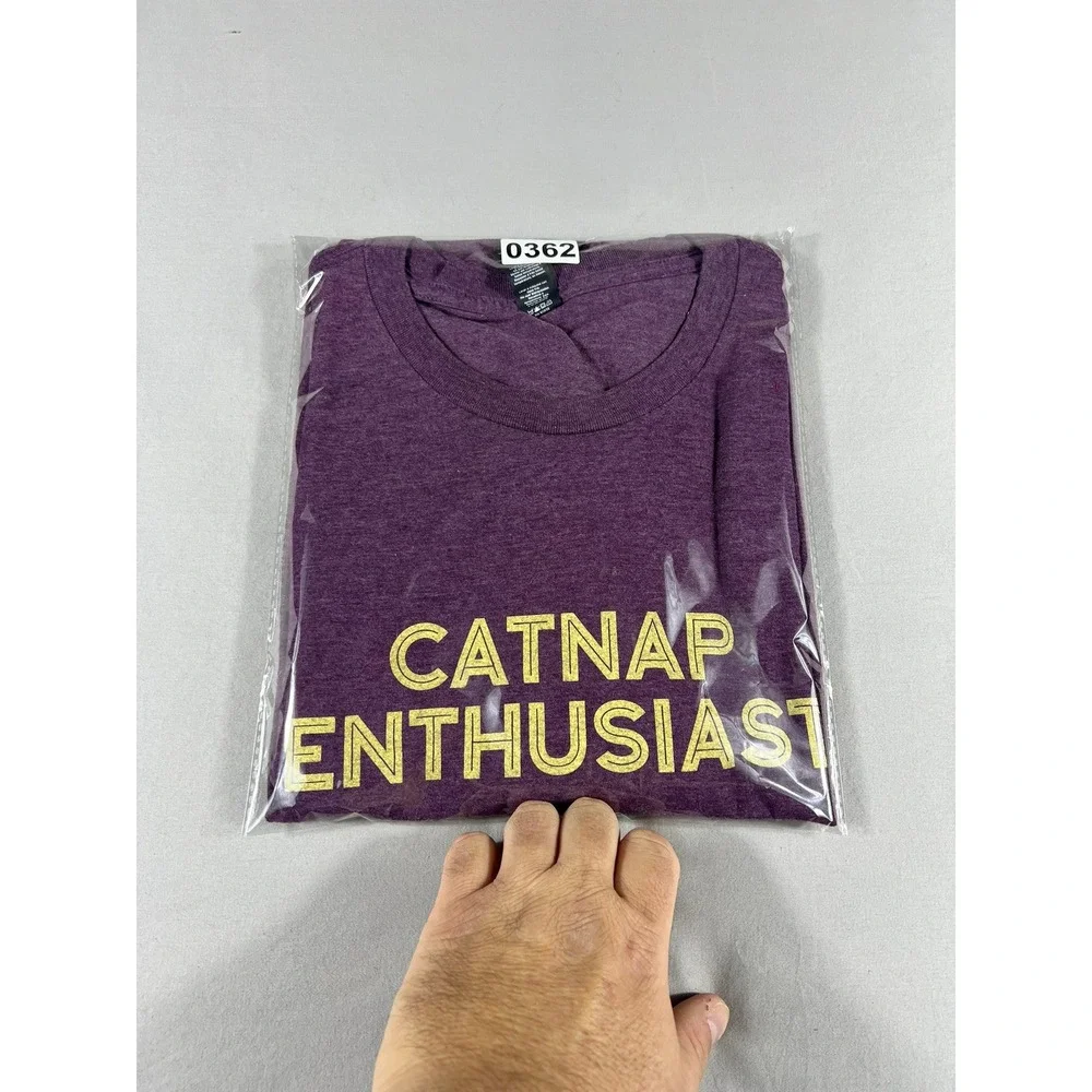 District Perfect Blend Catnap Enthusiast Graphic Tee Purple Heather L Womens